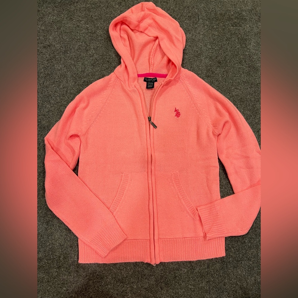 Sweater on zipper with a hood for girl 14/16